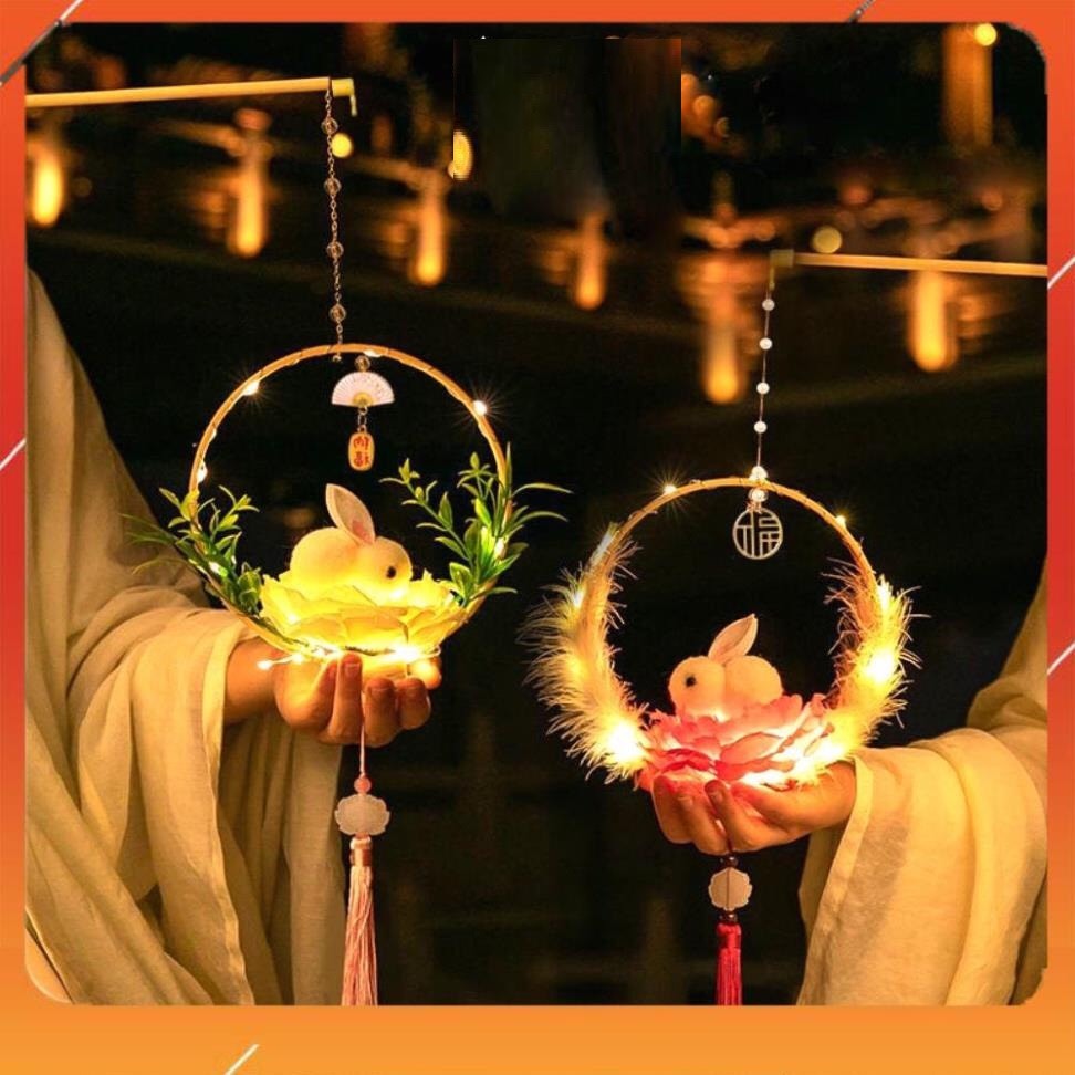 Đèn Lồng Trung Thu Cầm Tay Handmade, Đèn Lồng Thỏ Ngọc