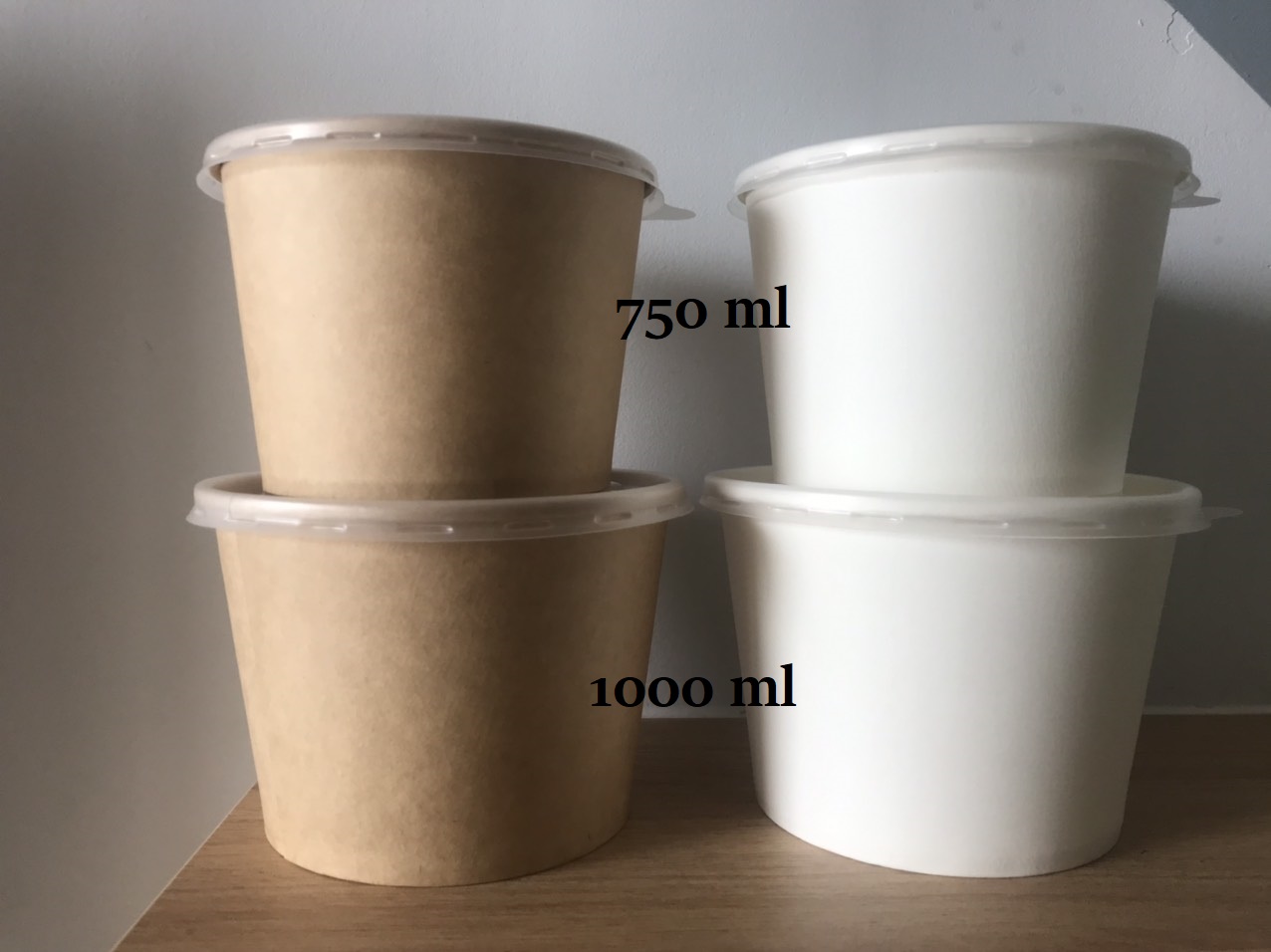 Tô giấy kleur - set 50 tô giấy trắng 750ml - có nắp