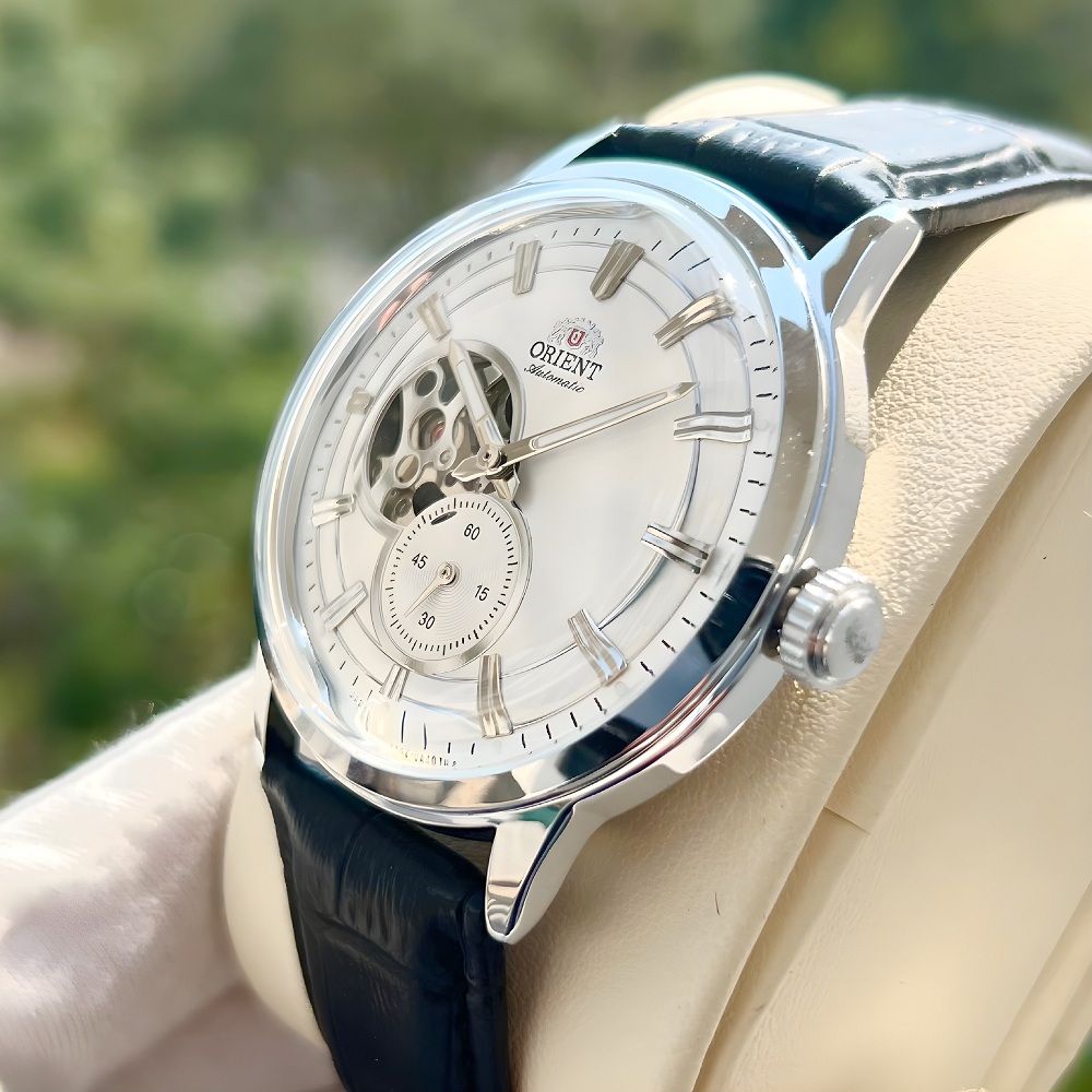 Đồng hồ nam Orient automatic dây da máy cơ nhật