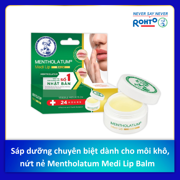 Sáp dưỡng môi chuyên biệt dành cho môi khô, nứt nẻ Mentholatum Medi Lip Balm (7g) giá rẻ