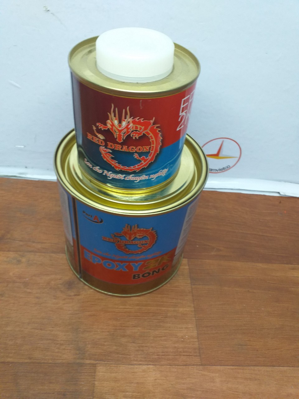 Sơn epoxy màu nhũ vàng 24K Rồng Đỏ 1L