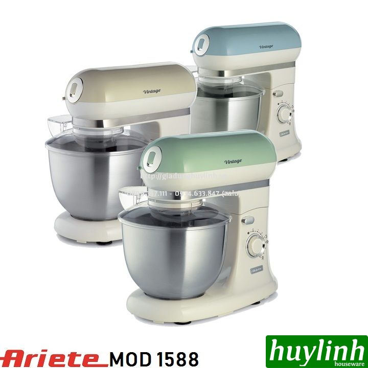 [HCM][Trả góp 0%]Máy đánh trộn bột đa năng Ariete MOD 1588 - 5.5 lít - BH 24 tháng
