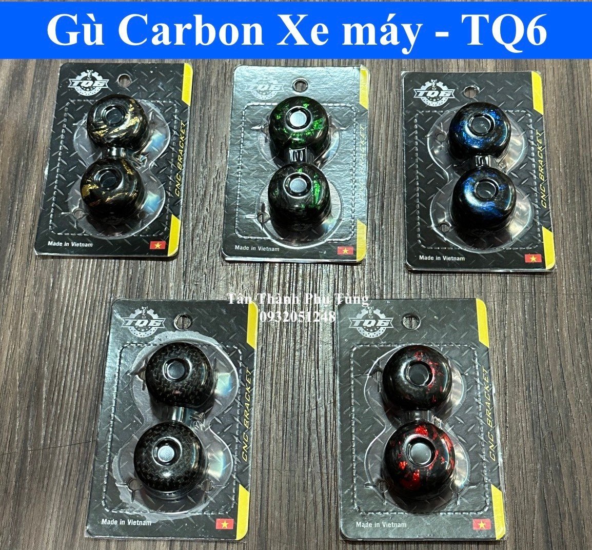 Gù Carbon xe máy TQ6- 1 cặp Tân Thành PT