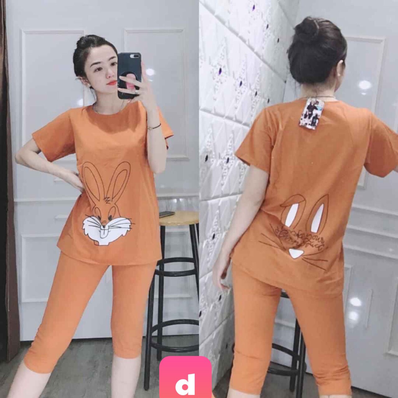 Set bộ đồ thun mặc nhà nữ siêu xinh