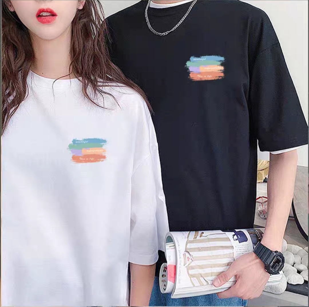 Áo đôi in logo 7 mầu siêu đẹp