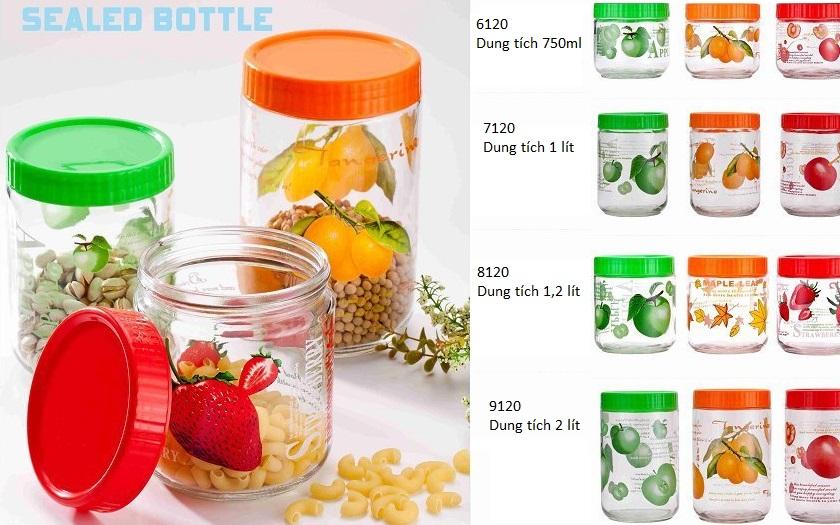 Lọ thủy tinh nắp nhựa 2L