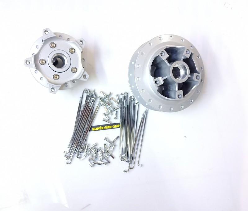 đùm xe exciter 150 màu bạc có căm mạ crom