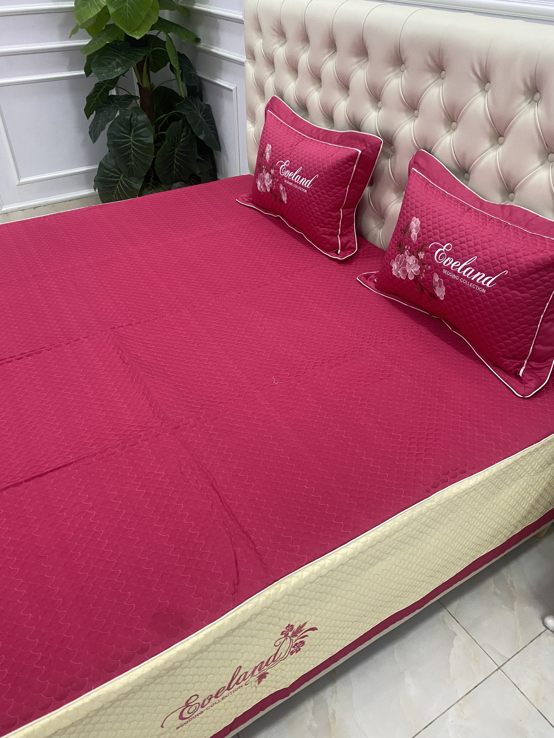 Bộ chăn ga cotton satin poly 7 món trần bông ( được chọn mẫu )