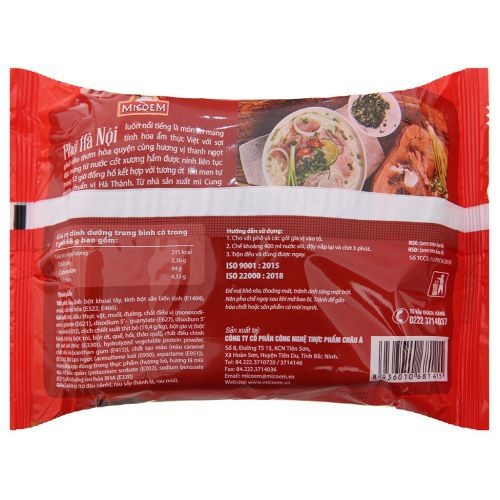 Thùng phở bò  Cung Đình 30 gói 68g