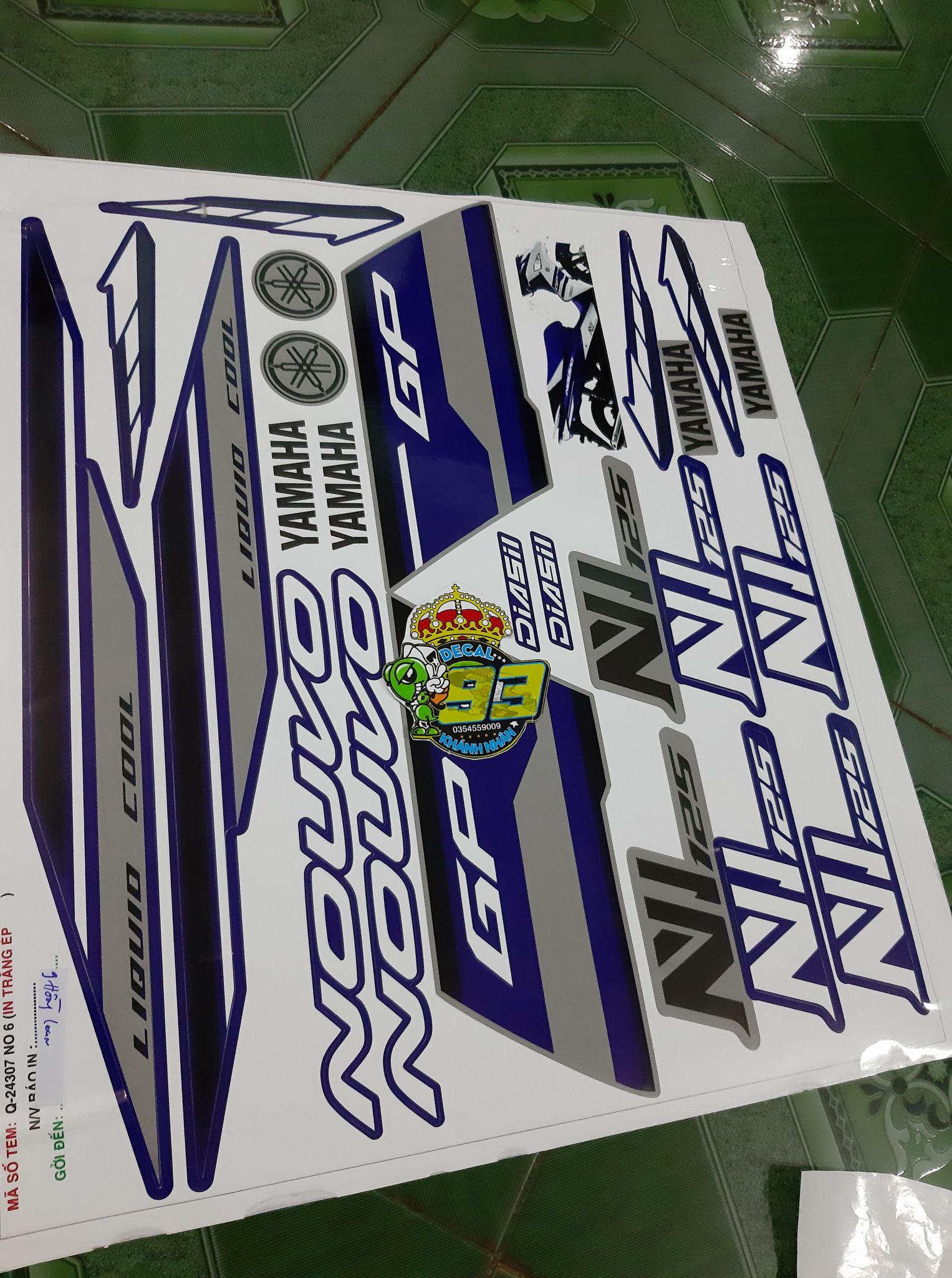 Tem rời nouvo 6 gp xanh bạc