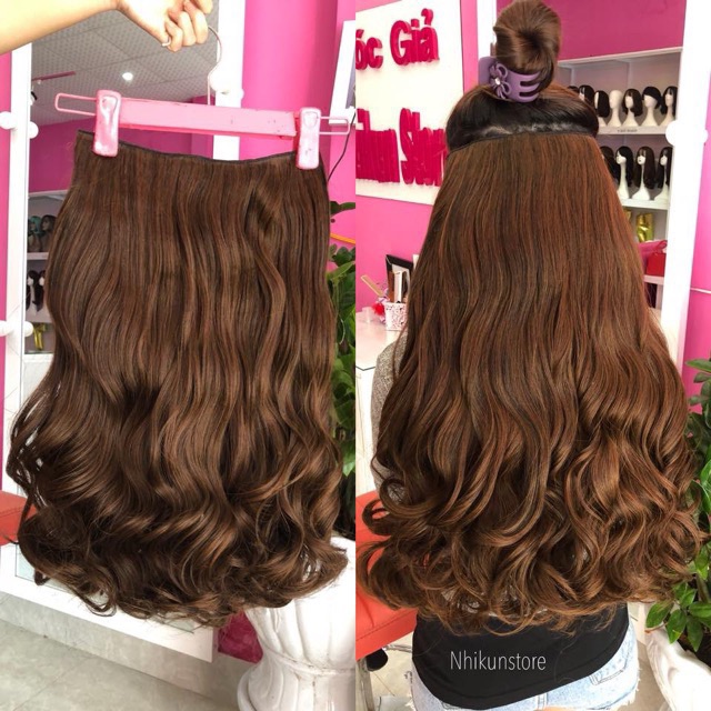 Tóc giả nữ đẹp ❤️FREESHIP❤️ Tóc giả kẹp 6 phím v45