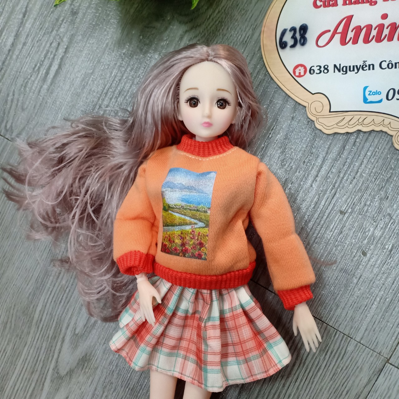 Búp Bê Barbie 30cm mặc bộ đồ thu đông xinh đẹp