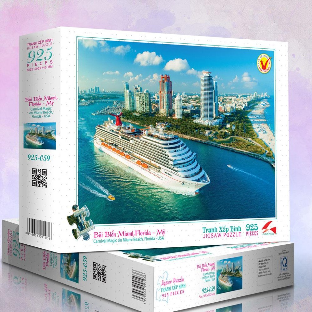 Tranh xếp hình 925 mảnh - bãi biển miami,florida, mỹ