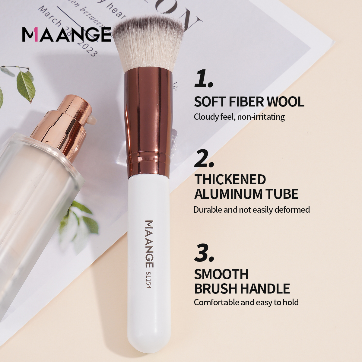 Bộ 3 Cọ Trang Điểm MAANGE Cọ Mắt, Phủ, Nền