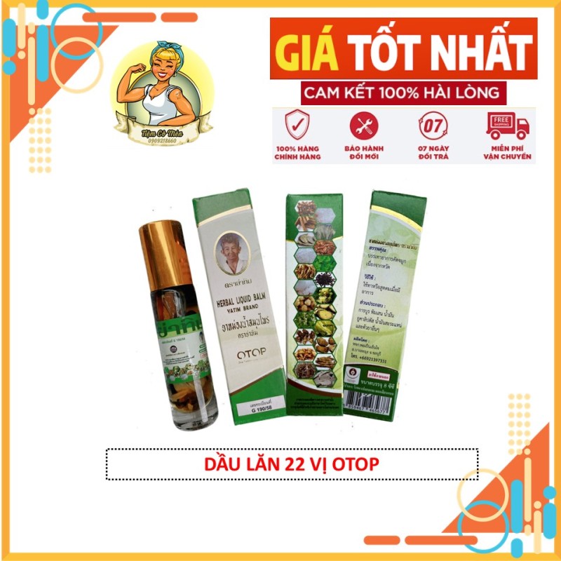[HCM][Giá Cực Sốc] Dầu lăn 22 Vị Thảo Dược Thái Lan 8ml - Dầu Lăn Thái Lan - Herbal Liquid Balm - Yatim Brand nhập khẩu