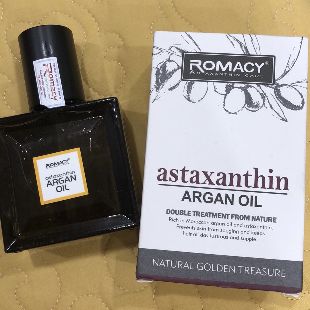 [+Tặng mũ trùm][HCM]TINH DẦU DƯỠNG TÓC ROMACY ASTAXANTHIN ARGAN OIL 55ML