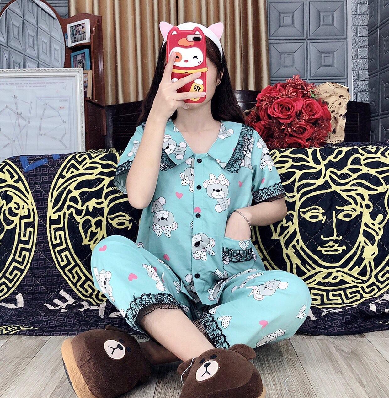 [HCM]Bộ  Pijama mặt ở nhà hình mèo -MTB