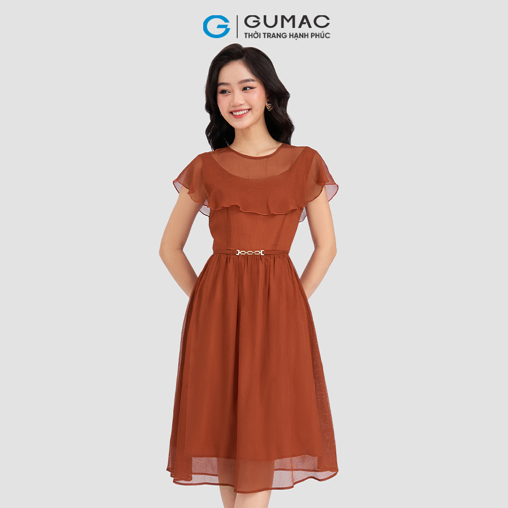 Đầm kiểu bèo vai gumac dd03034