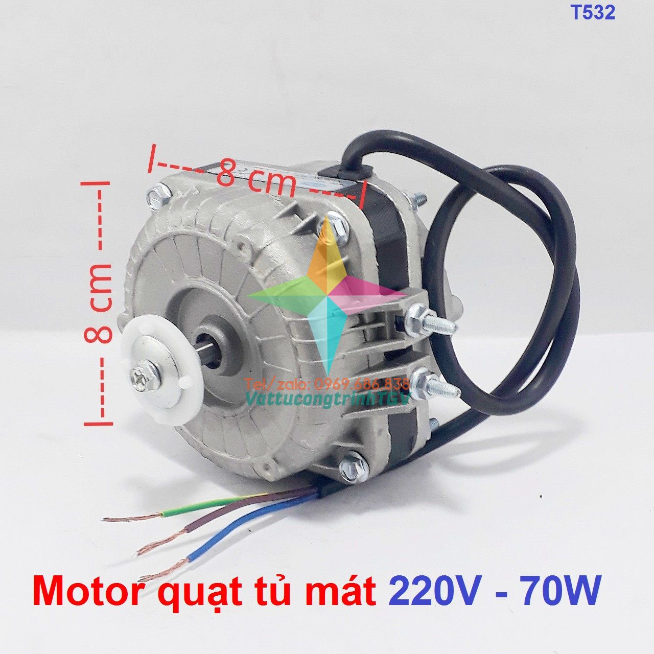 Motor quạt tủ mát AC220V công suất 70W