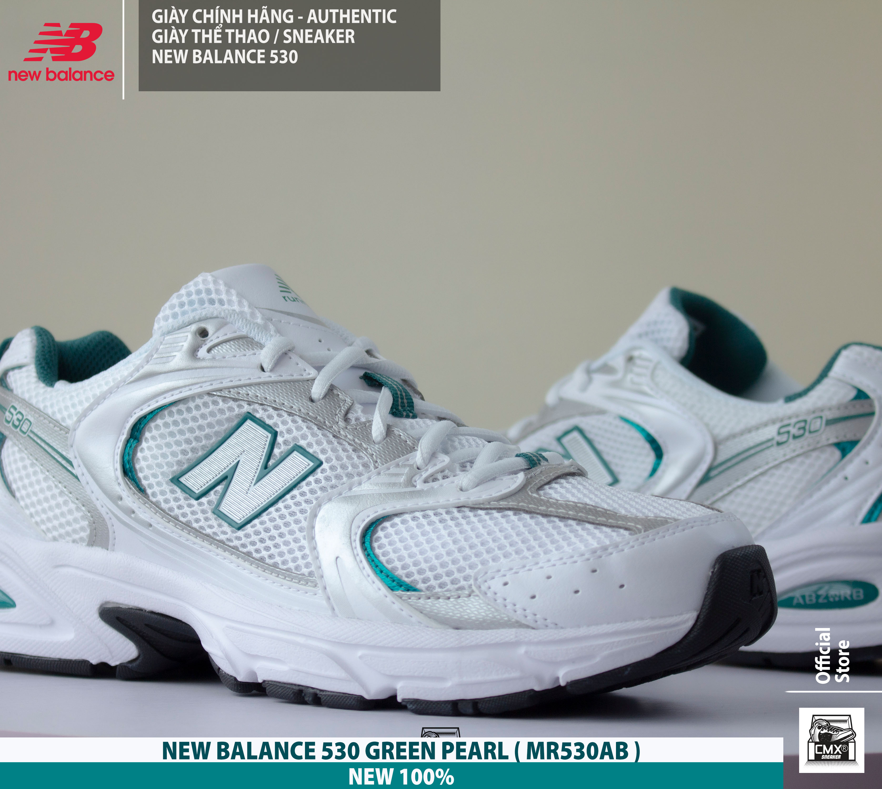 😘 [ HÀNG CHÍNH HÃNG CÓ SẴN ] Giày New Balance 530 GREEN PEARL SILVER ( MR530AB ) - AUTHENTIC 100%