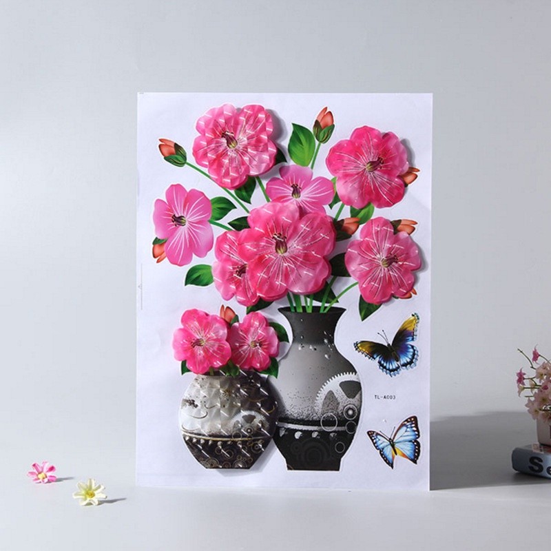 Tranh dán tường 3D hình bình hoa ( giao màu ngẫu nhiên )_ nhutrang-anphu