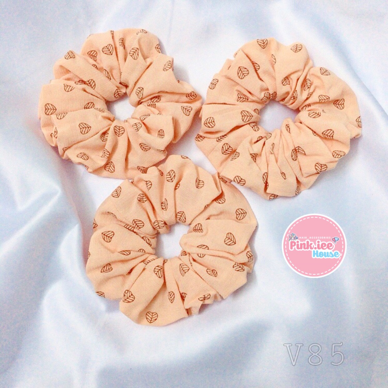 SCRUNCHIES LÁ TRÁI TIM MÃ V85-V86- CỘT TÓC HOTTREND