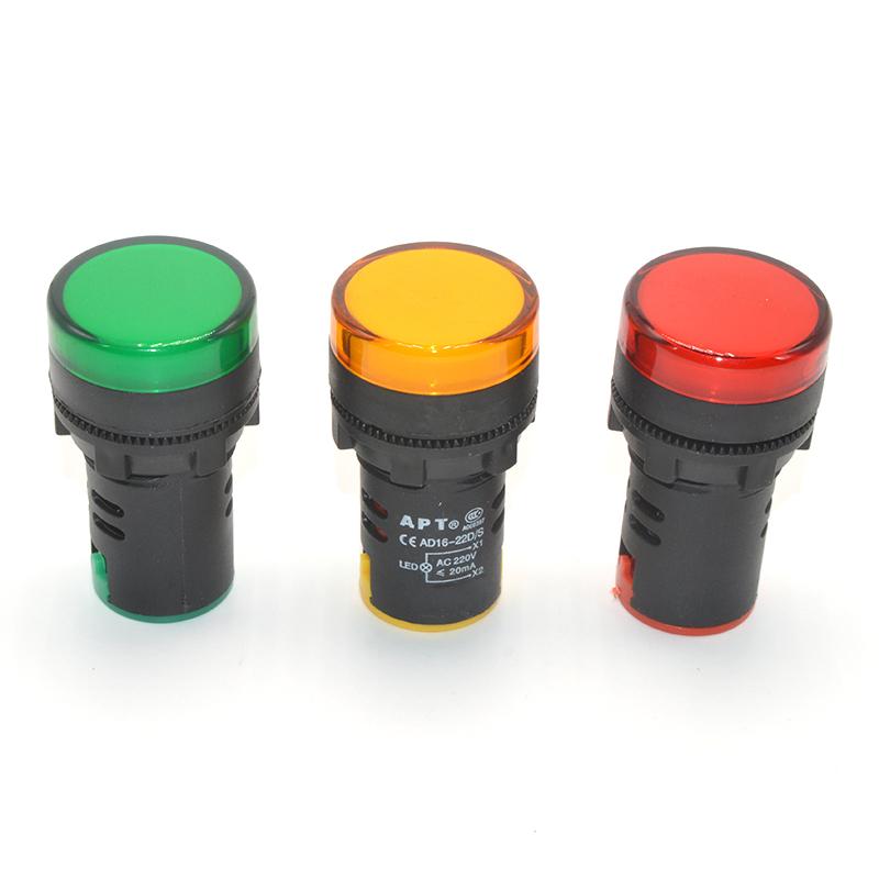 Đèn báo pha tủ điện 16mm 220VAC Combo 3 đèn