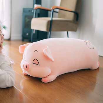 Gấu Bông, Gối Ôm Hình Thú Con Heo Béo Mắt Hí Cute, Thú Nhồi Bông Con Lợn Ngủ Béo Ú Size 40cm, 45cm, 80cm, 1m, 1m2 - SANBEO.VN