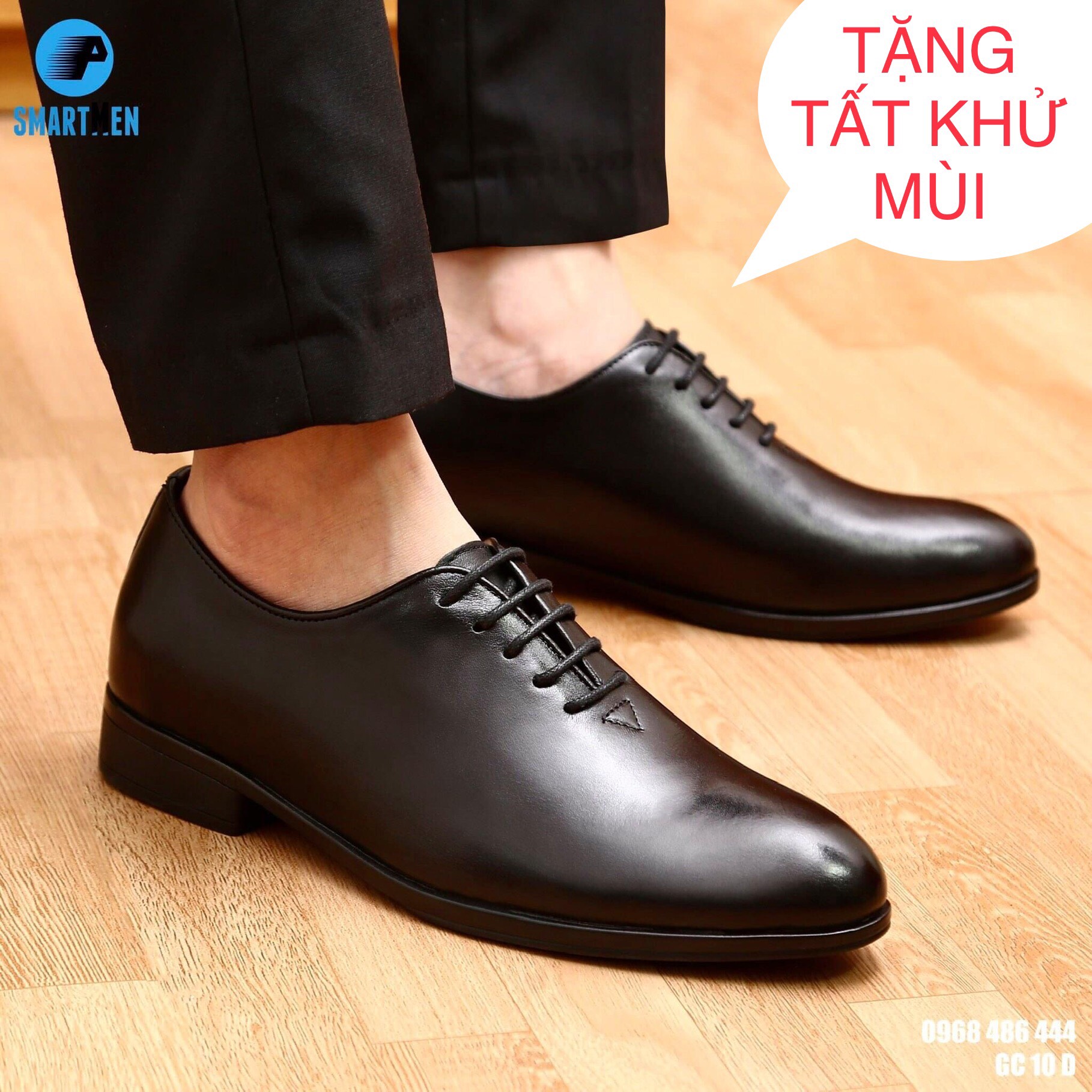 Giày tây Nam da bò Tấm đế cao su
