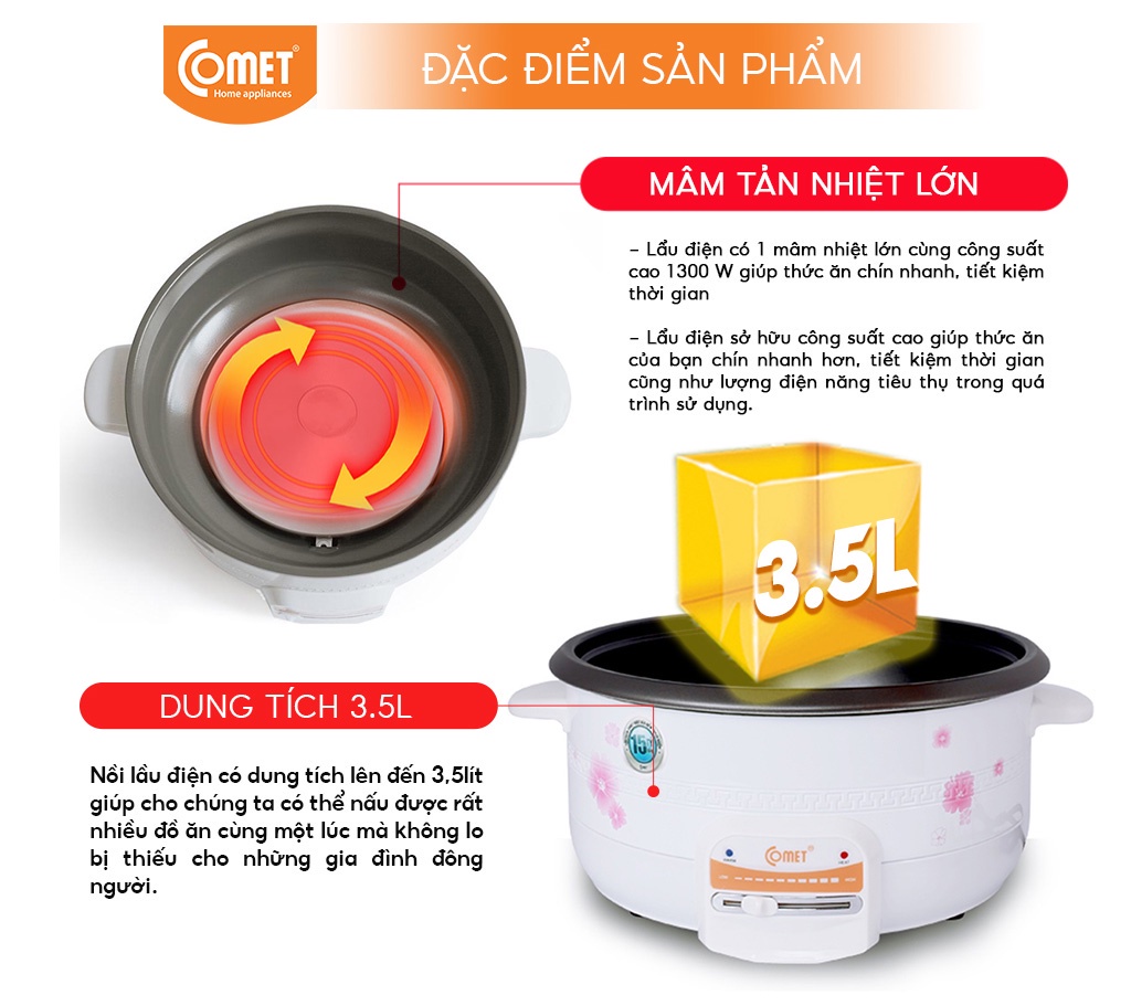 Nồi lẩu điện Comet - CM7731
