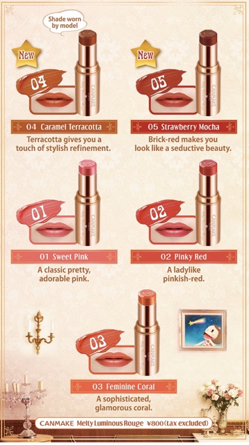 [ĐỦ MÀU] Son màu Canmake Melty Luminous Rouge