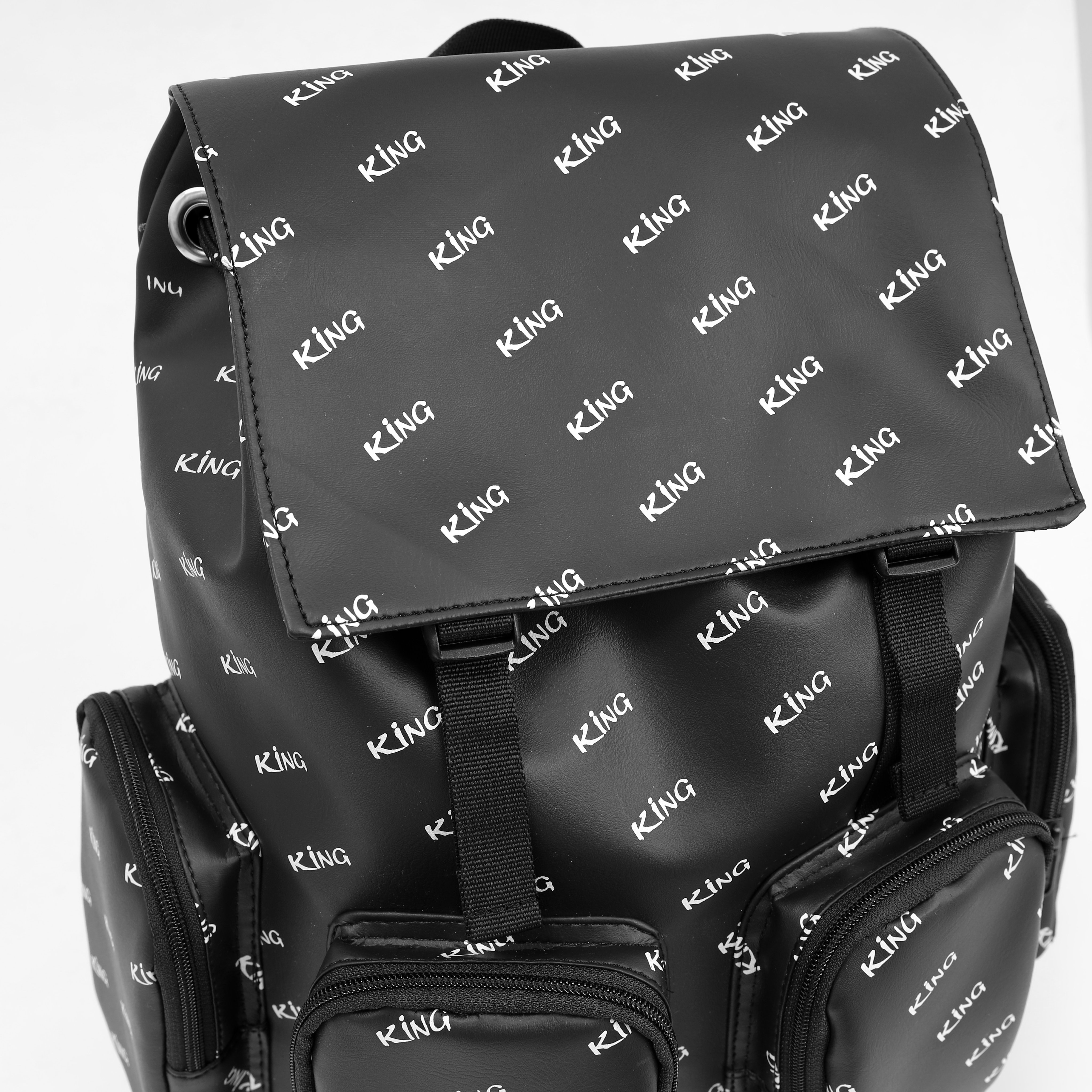 Balo Da Backpack Unisex Chống Nước Balo Backpack King 2-Màu Đen king