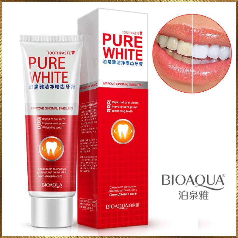 [Lấy mã giảm thêm 30%] Kem đánh răng trắng răng Pure White Bioaqua PW25 nhập khẩu