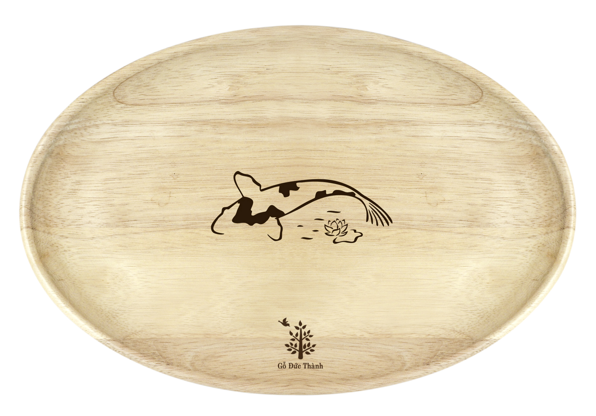 Medium Size Oval Wooden Plate Duc Thanh Wood 27131