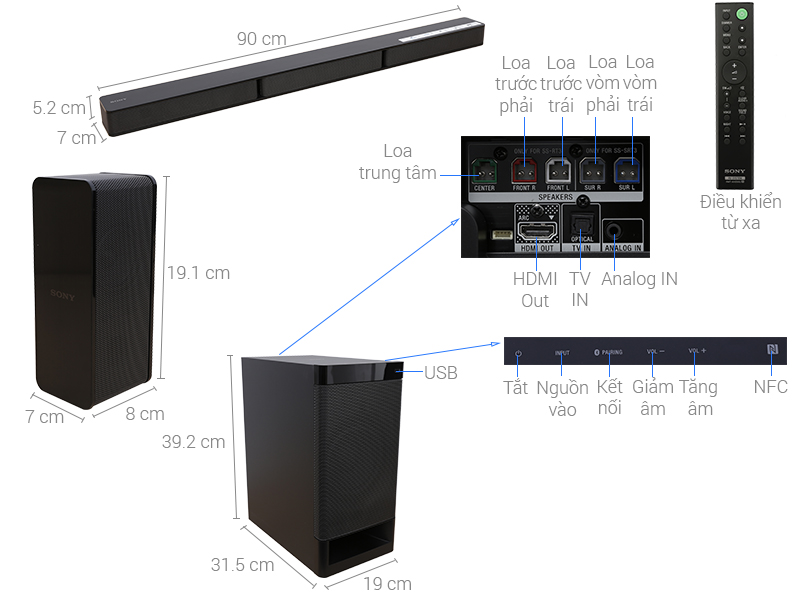 Dàn âm thanh Sony 5.1 HT-RT3/M 600W