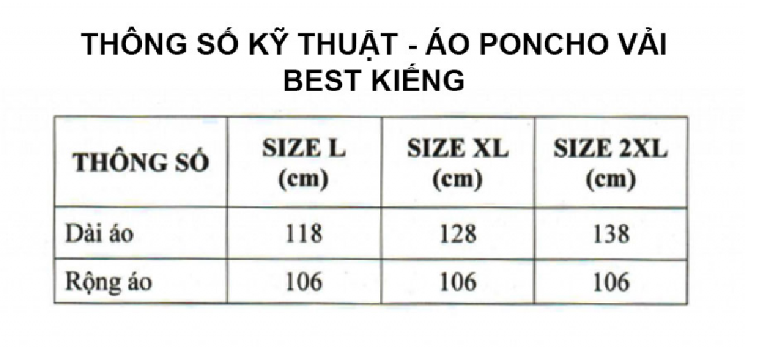Áo Mưa Rando Poncho Vải Best Kiếng