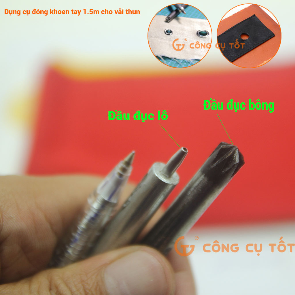 Bộ dụng cụ đóng khoen bạt để bấm lỗ và dập khoen mắt cáo