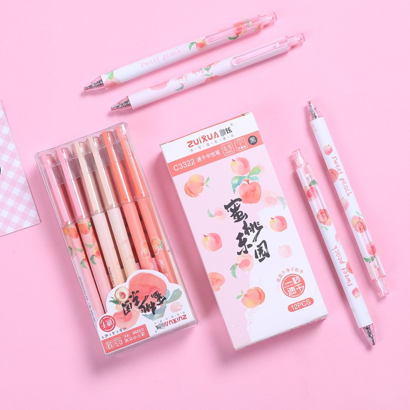bút hàn quốc hình trái đào