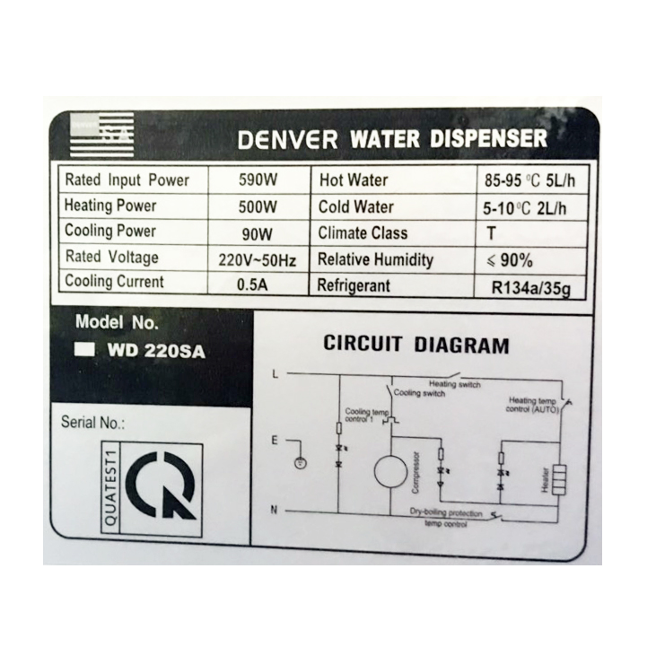 Cây Nước Nóng Lạnh Denver WD-220SA