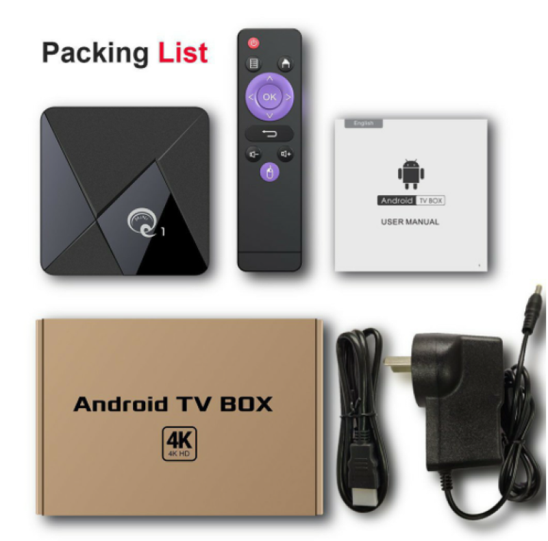 Android tivi box MINI Q1 4/64GB android 10.1 Smart tv box