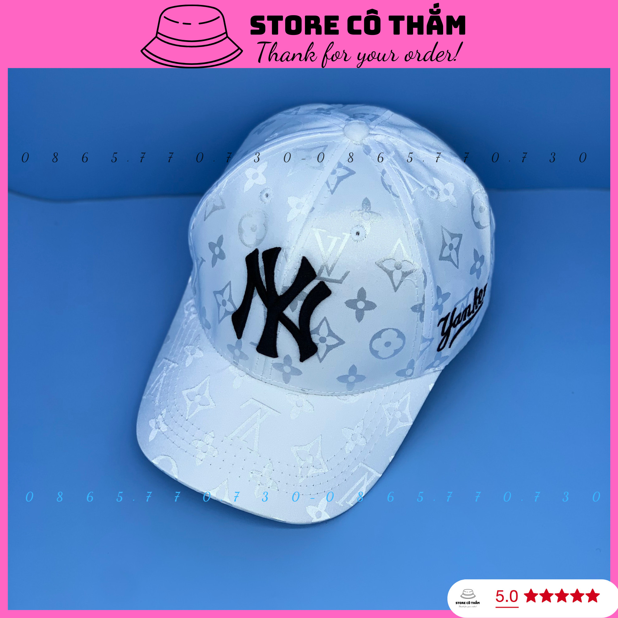 MŨ BUCKET LOGO NY-LA HỌA TIẾT SỌC DƯA TRẮNG PHỐI ĐEN THỜI TRANG, NÓN BO TRÒN CỤP UNISEX NAM NỮ - SOTRE CÔ THẮM