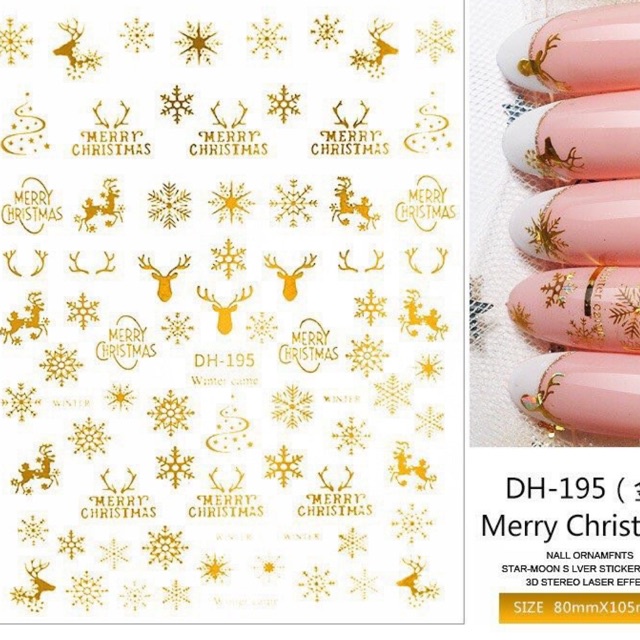 Hình dán sticker giáng sinh trang trí móng siêu đẹp ( HOT )