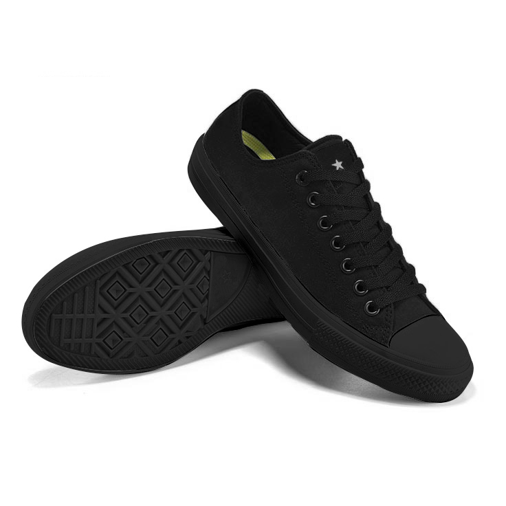 [HCM]Giày Sneaker Cổ Thấp CKII Nữ Màu Đen