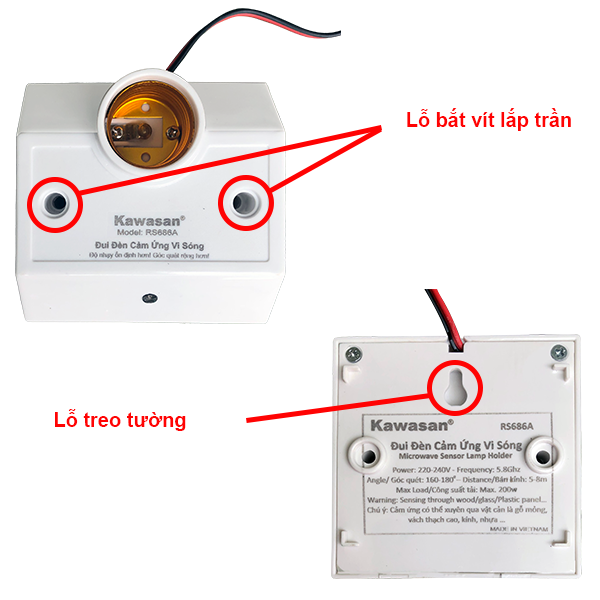 ĐUI ĐÈN CẢM ỨNG VI SÓNG DV01& BULB (5W-10W)