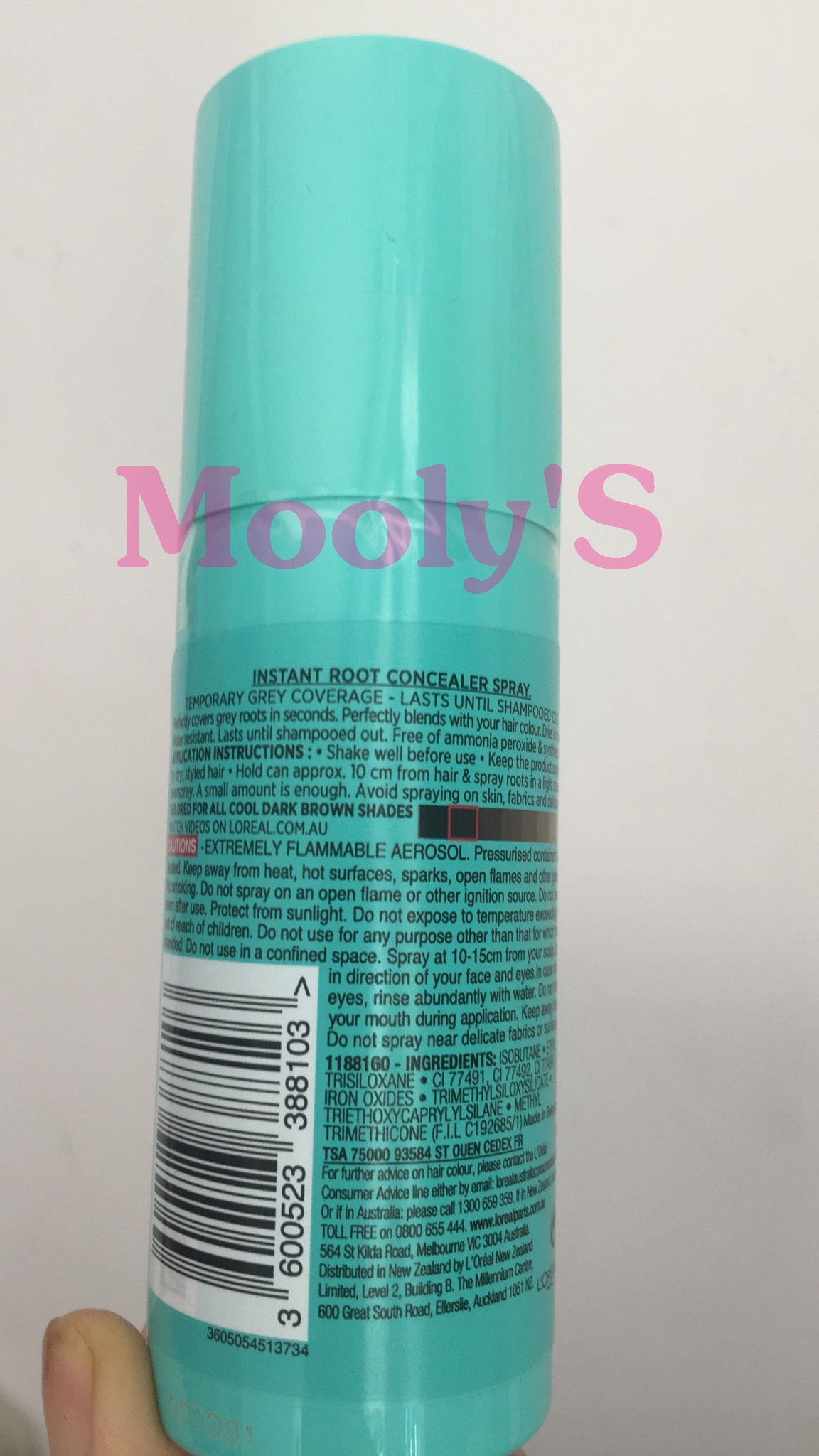 Xịt chân tóc phủ bạc L'Oreal Paris Magic Retouch Temporary Root Concealer Spray - Dark Brown (Nâu đen)