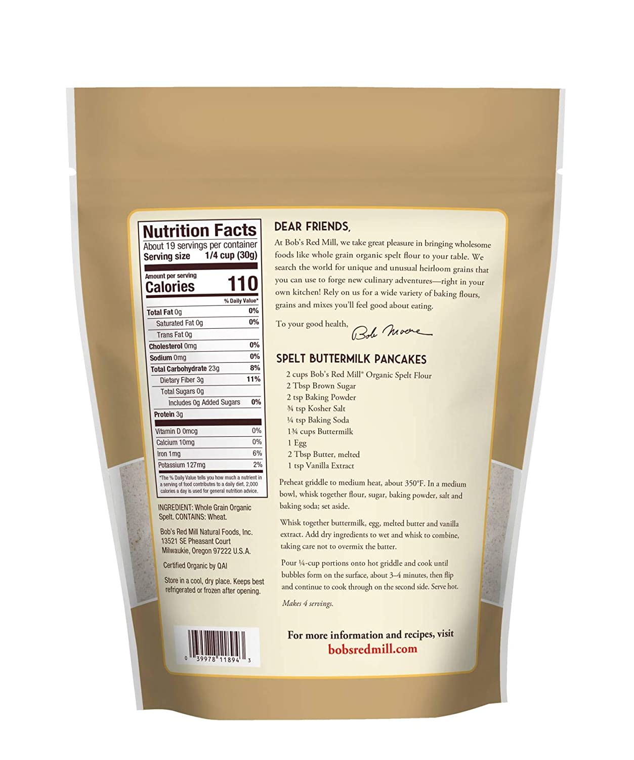 Bob's Red Mill, Organic Spelt Flour
