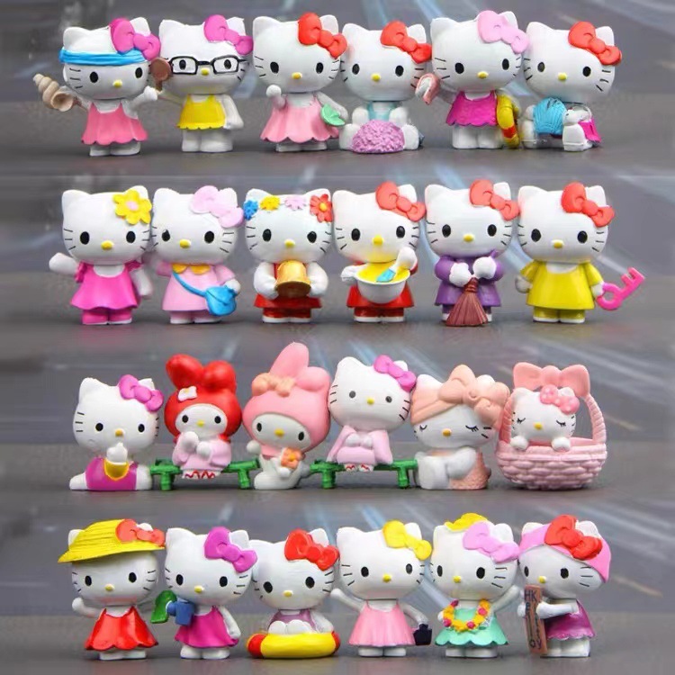 Set 6 mô hình Hello Kitty siêu dể thương