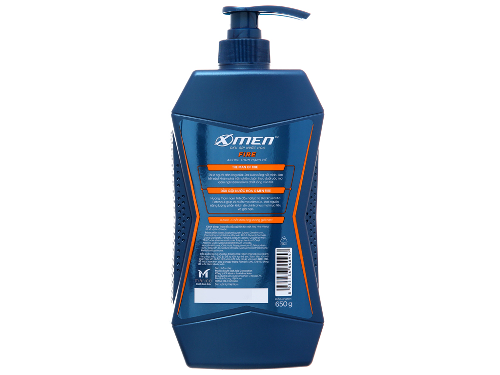 [HCM]Dầu gội nước hoa X-Men Fire Active thơm mạnh mẽ 650g