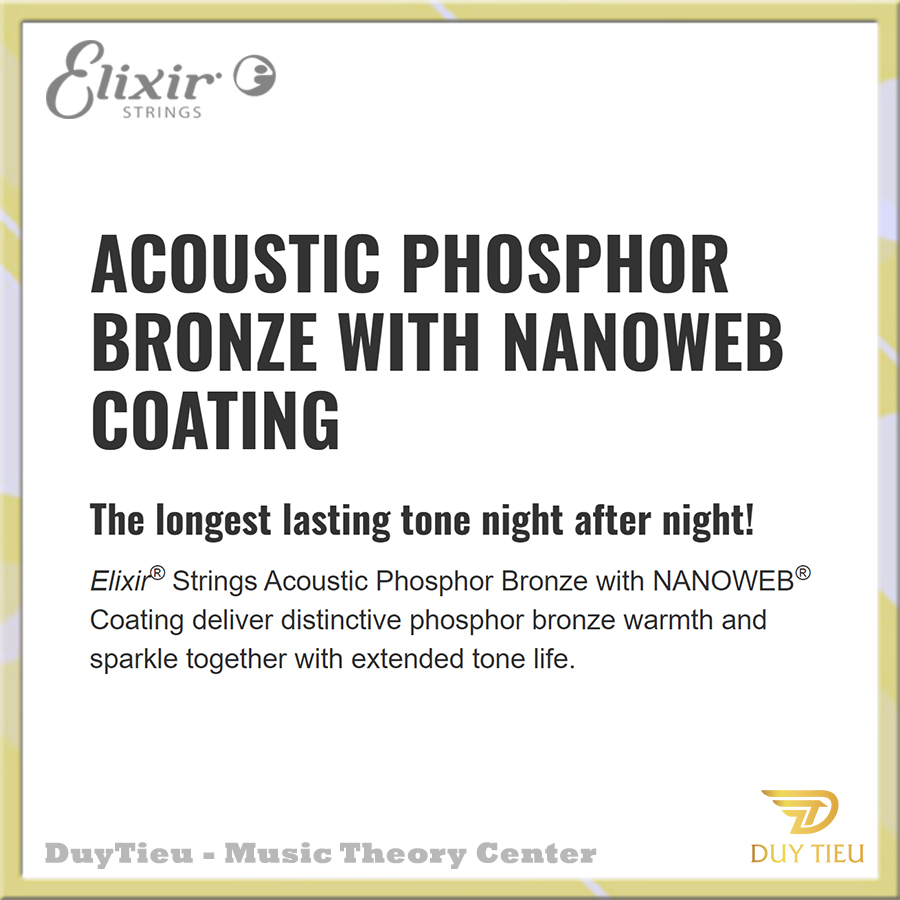 Elixir Strings Acoustic Phosphor Bronze with NANOWEB Coating 16027-  DuytieuGuitar DT006