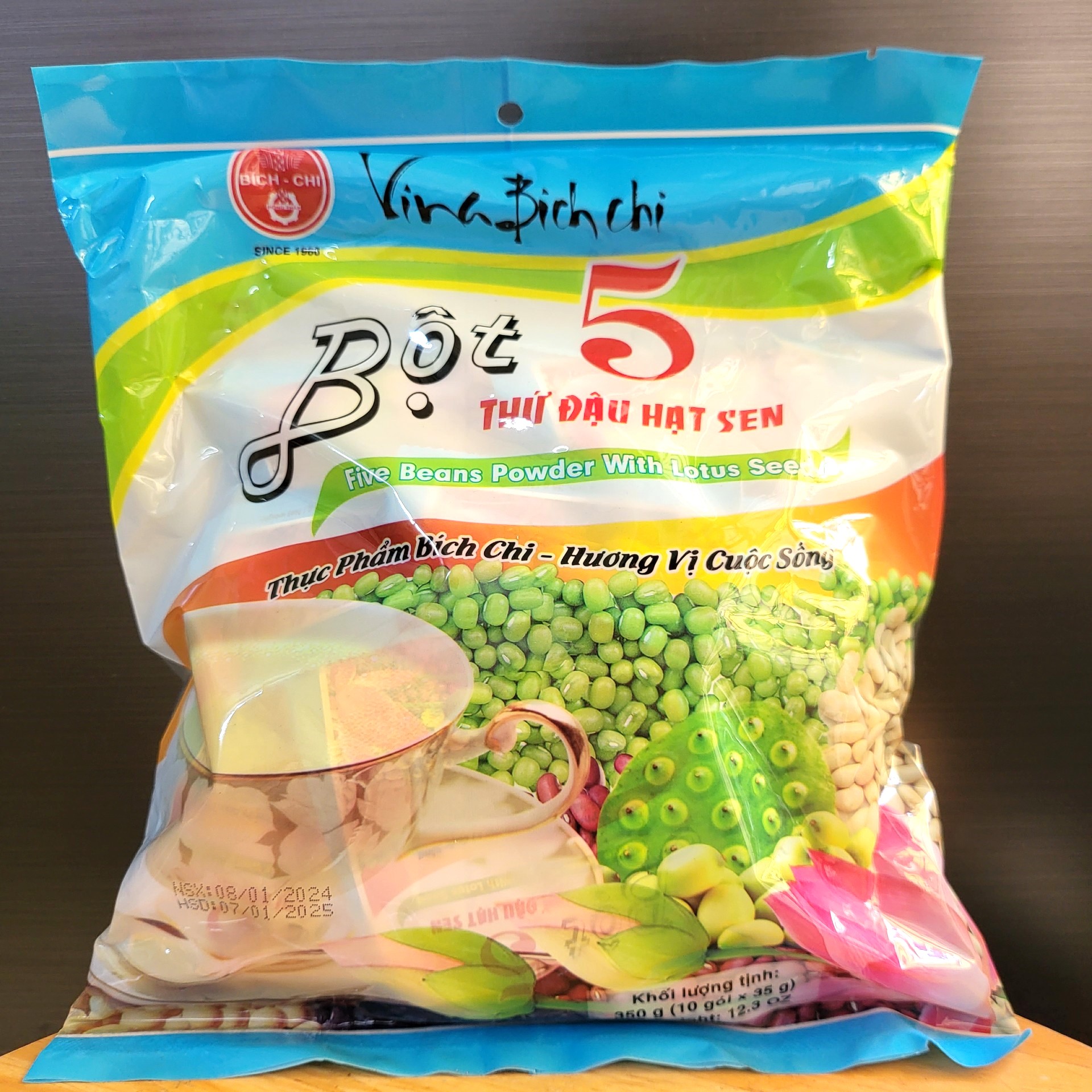 Bích chi - túi x/dương 350g - bột 5 thứ đậu hạt sen / five bean powder with lotus seed